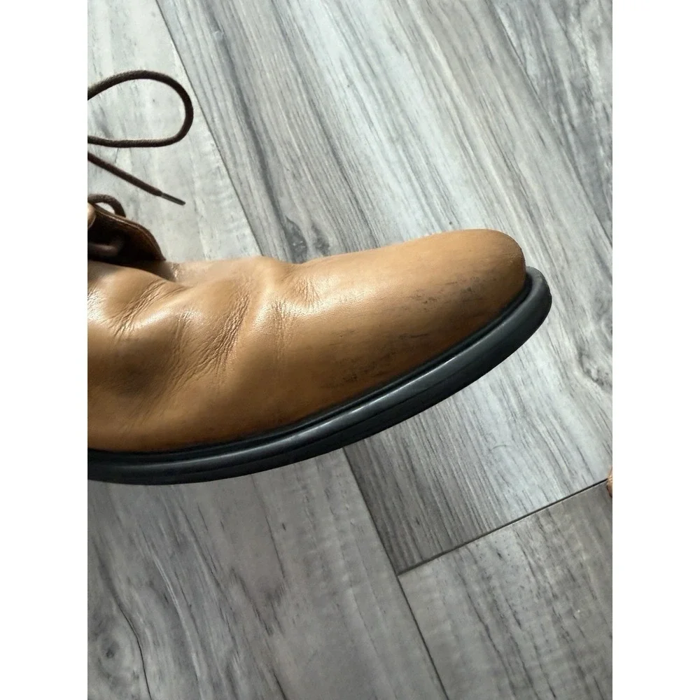 Clarks Men's Whiddon Plain‎ Oxford Shoes Dark Tan Leather Size 10M Dress Shoes
